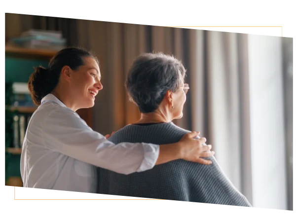 Older woman receiving support from a caregiver while discussing health healthcare tips Older woman receiving support from a caregiver while discussing health healthcare tips